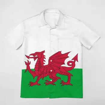 Мини-юбка с уэльским флагом, рубашка с короткими рукавами, Уникальные футболки, Координаты Винтажного дома, Размер США