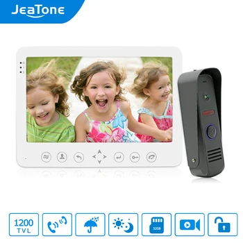 JeaTone 7-дюймовый видеодомофон для дома 1200TVL Видеодомофон ИК-Ночная камера Сенсорная кнопка громкой связи Монитор Комплект внутренней связи